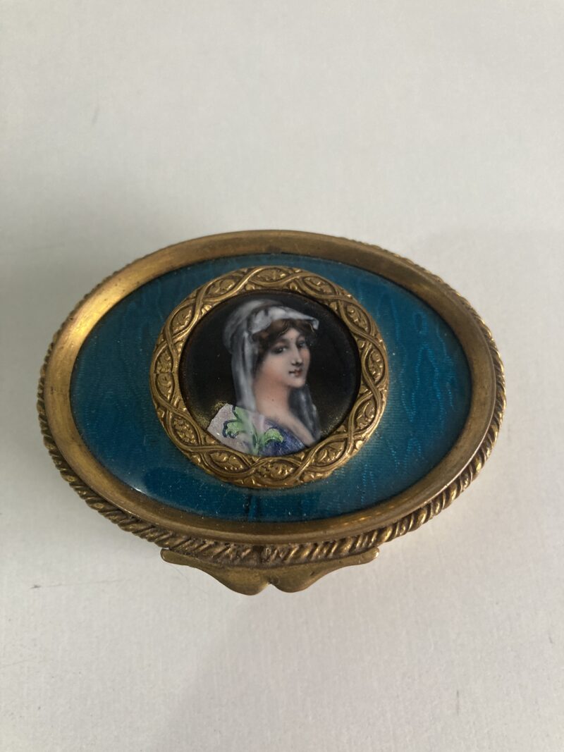 Jewelry Box in bronze with Enamel Lady Portrait Napoleon III France - XIX price