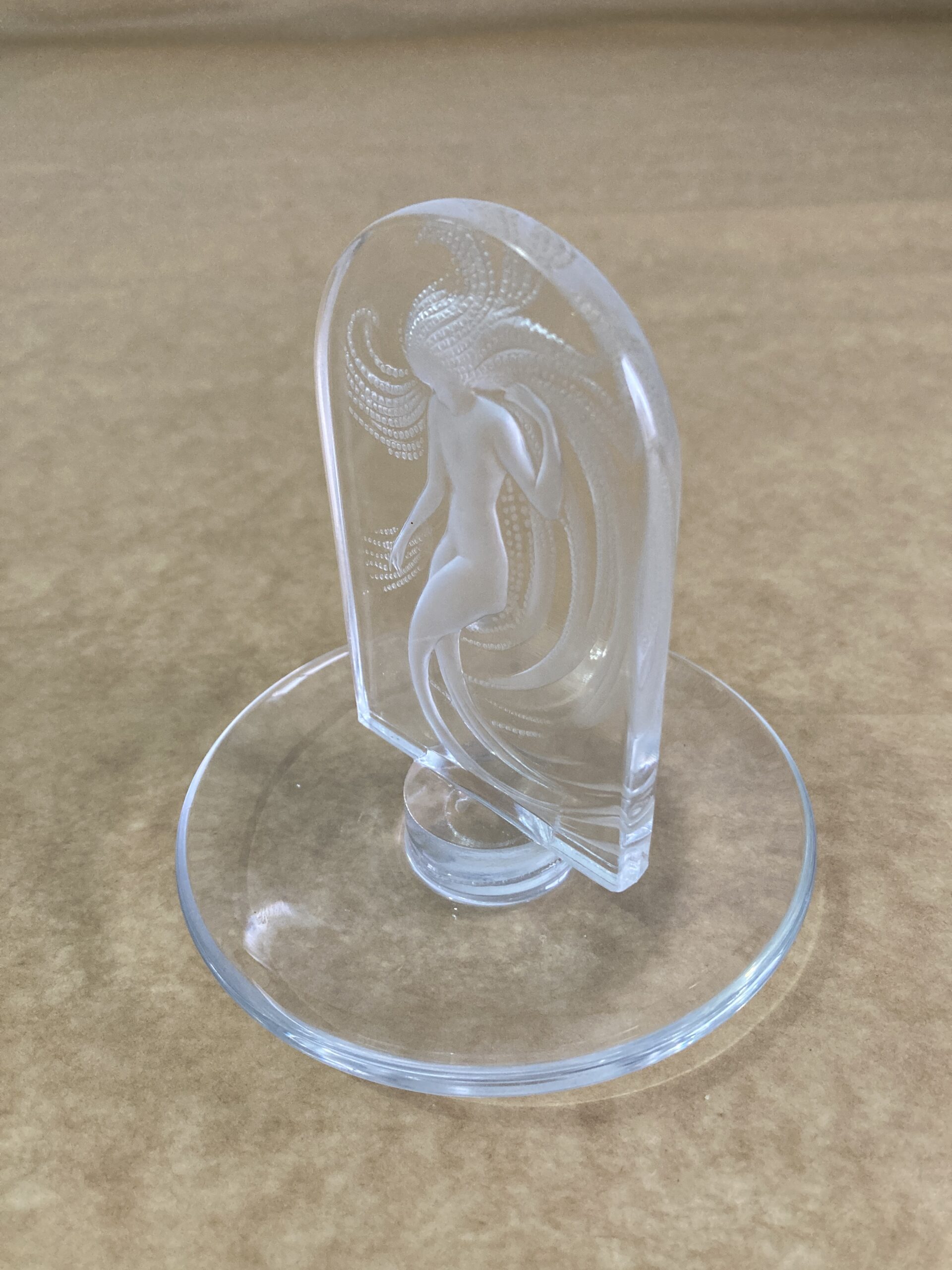 Lalique Naiad Nymph Paperweight Crystal Art figurine signed France