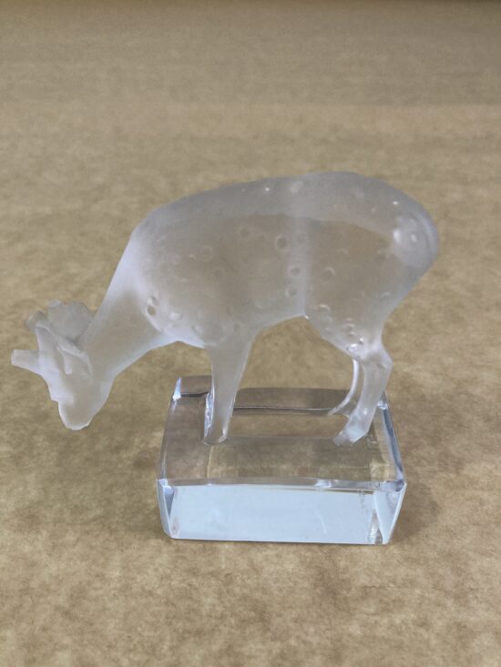 Lalique Deer "Daim" Paperweight Crystal Art figurine signed France