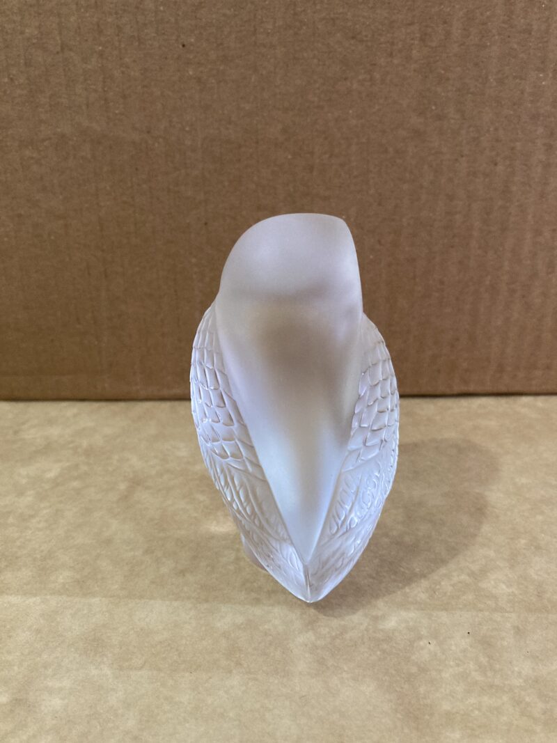 Lalique Owl Paperweight Crystal Art figurine signed France