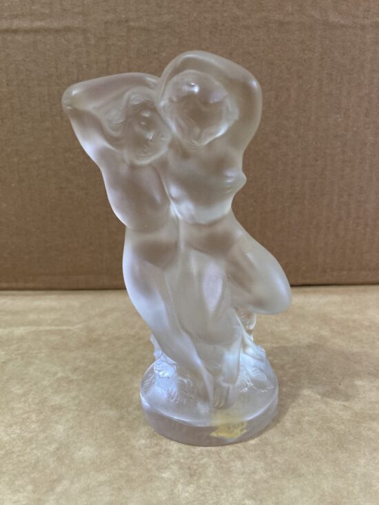 Lalique Pan & Diane Nude Crystal Art Figurine French