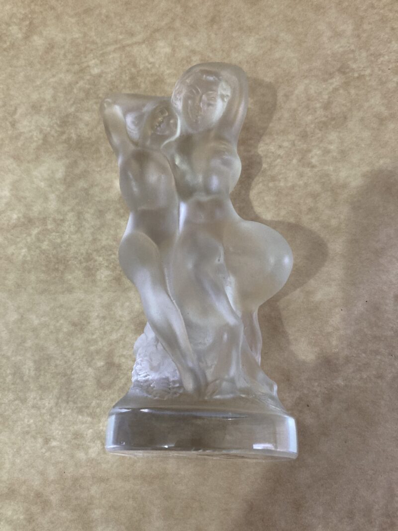 Lalique Pan & Diane Nude Crystal Art Figurine French